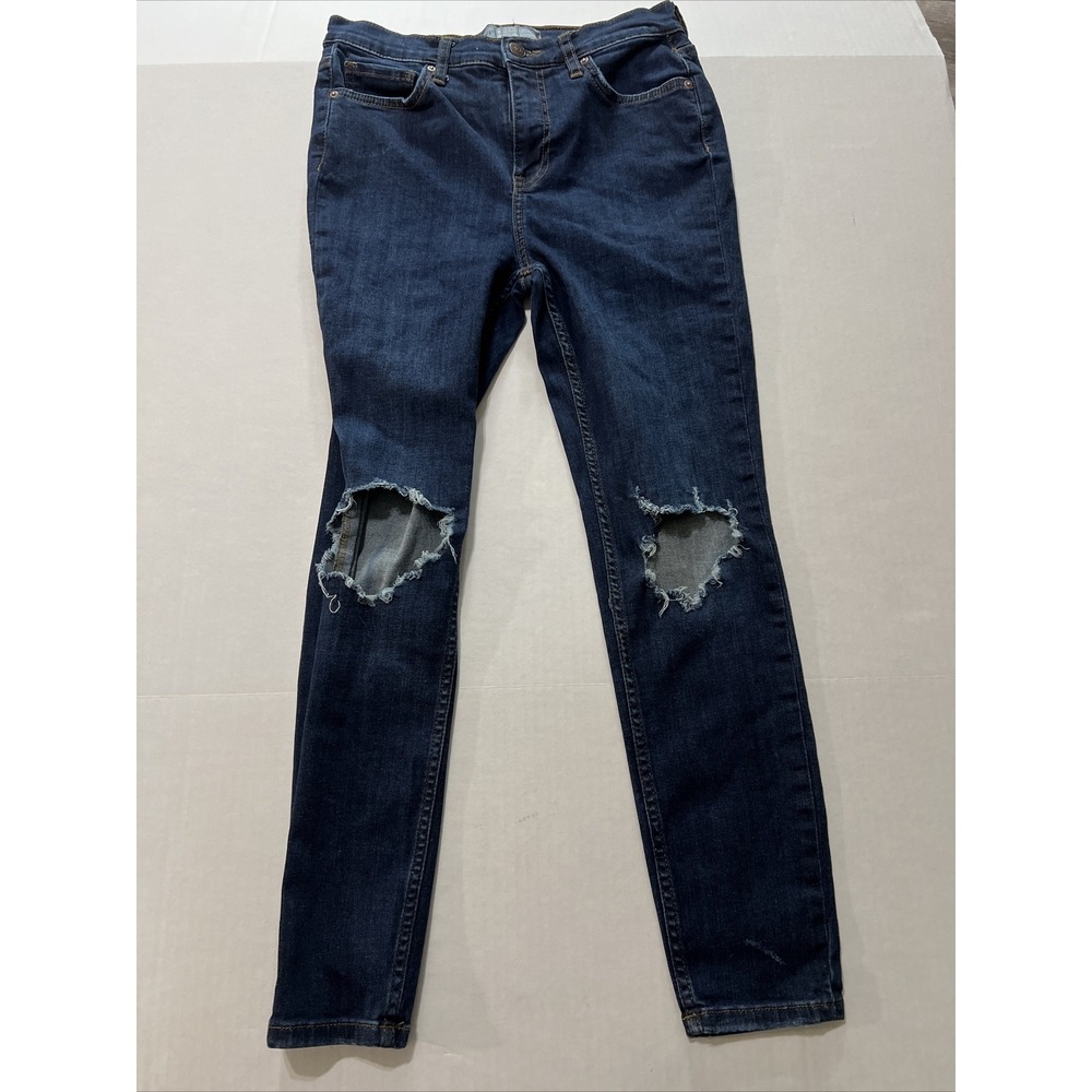 Free People‎ Distressed Stretch Skinny Jeans Women's 29 Dark Wash 61855-16515125